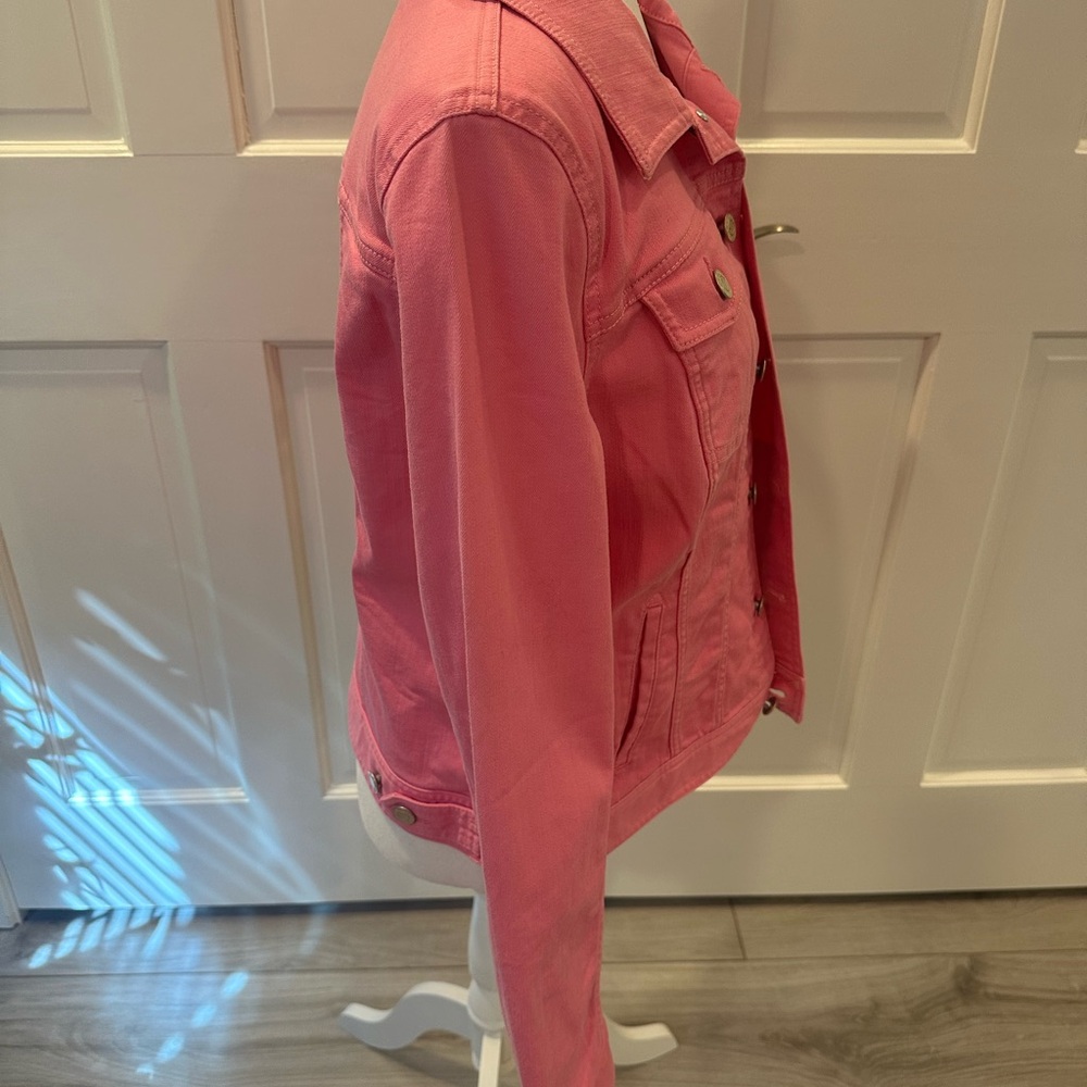 Talbots Pink Denim Jacket Sz L - Picture 4 of 16